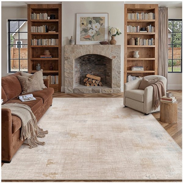 PURECOZY Teppich abstrakt, moderner Kurzflor, weich kuschelig, waschbar & pflegeleicht, rechteckig, Höhe: 6.1 mm, geeignet für verschiedene Innenräume, 120 x 18