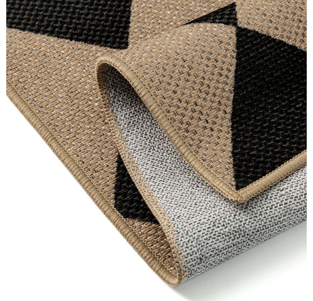 PURECOZY Teppich Juteteppich, Moderner karierter Teppich, rutschfest und pflegeleicht, rechteckig, Höhe: 5 mm, geeignet für verschiedene Innenräume – Bild 5 von 5