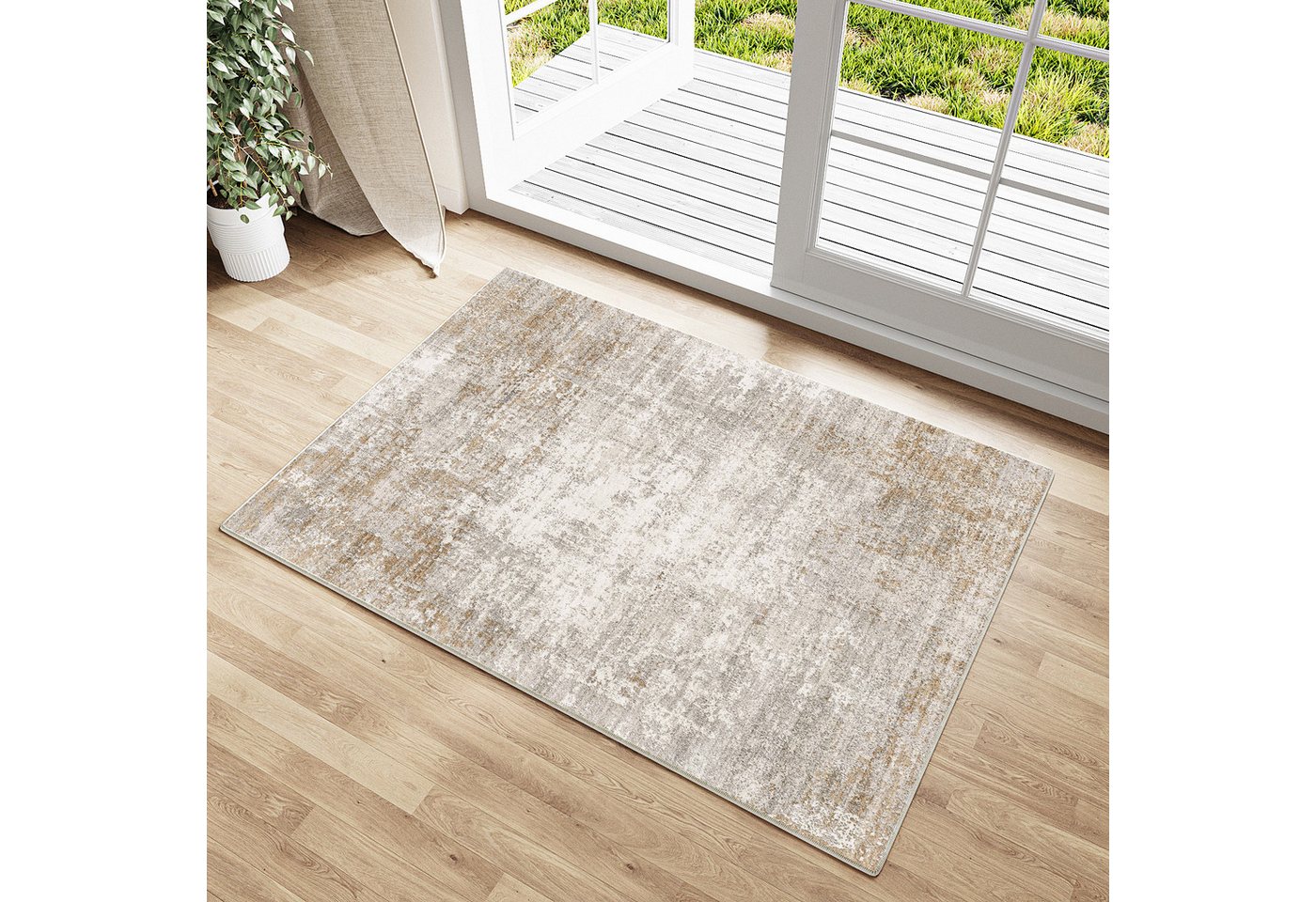 PURECOZY Teppich Kurzflo, Abstrakter Stil Teppich, rutschfest und pflegeleicht, rechteckig, Höhe: 6.1 mm, geeignet für verschiedene Innenräume – Bild 3 von 3