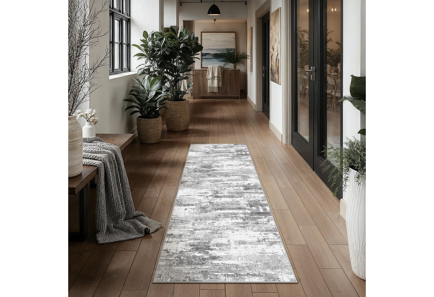 PURECOZY Teppich Kurzflor, Abstrakter Stil, waschbar, rutschfest und pflegeleicht, rechteckig, Höhe: 6.1 mm, geeignet für verschiedene Innenräume – Bild 2 von 5