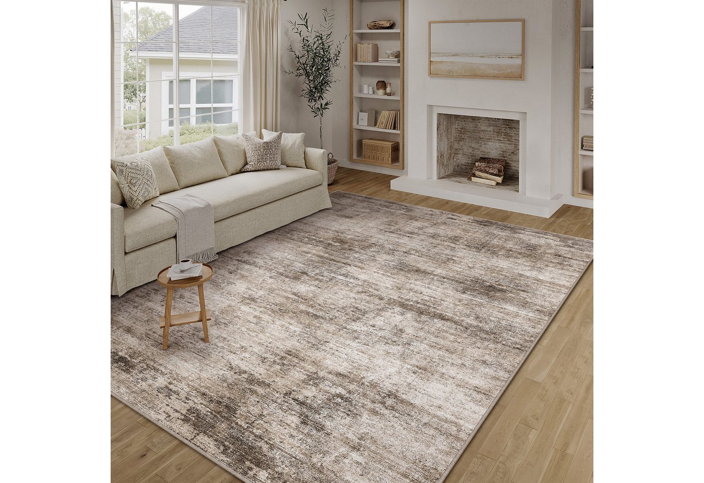 PURECOZY Teppich Kurzflor, modern abstrakt im Scandi-Look, rutschfest, weich, kuschelig, Rechteckig, Höhe: 5 mm, 160x230, 200x300, 300x400 cm, geeignet für vers – Bild 2 von 5