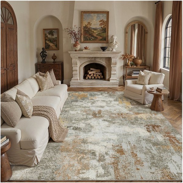 PURECOZY Teppich Kurzflor, modern abstrakt Scandi-Look, waschbar & weich, Rechteckig, Höhe: 5 mm, geeignet für Innenräume, 120x180, 160x230, 200x300, 300x400 cm