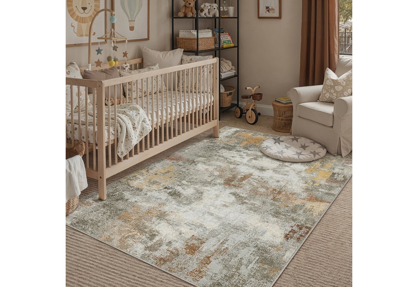 PURECOZY Teppich Kurzflor, modern abstrakt Scandi-Look, waschbar & weich, Rechteckig, Höhe: 5 mm, geeignet für Innenräume, 120x180, 160x230, 200x300, 300x400 cm – Bild 2 von 5