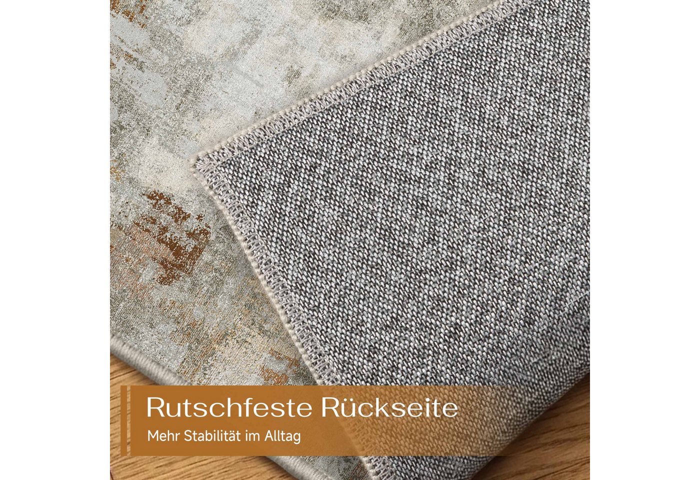 PURECOZY Teppich Kurzflor, modern abstrakt Scandi-Look, waschbar & weich, Rechteckig, Höhe: 5 mm, geeignet für Innenräume, 120x180, 160x230, 200x300, 300x400 cm – Bild 4 von 5