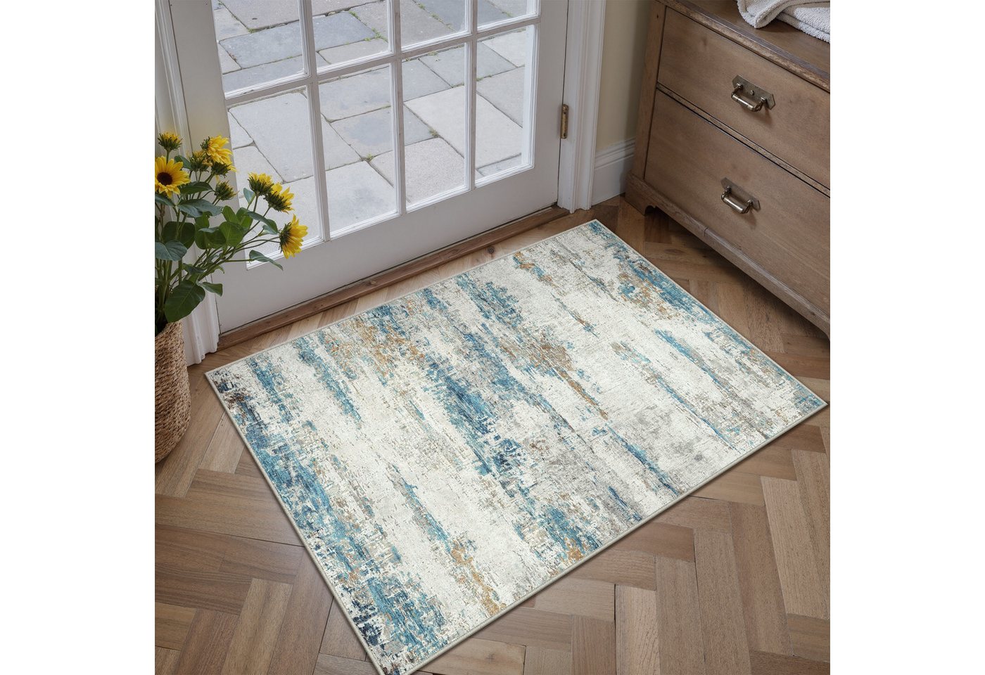 PURECOZY Teppich Kurzflor, Abstrakter Stil, Rutschfest und Waschbar, rechteckig, Höhe: 6.1 mm, geeignet für verschiedene Innenräume, 60x90 cm – Bild 2 von 5