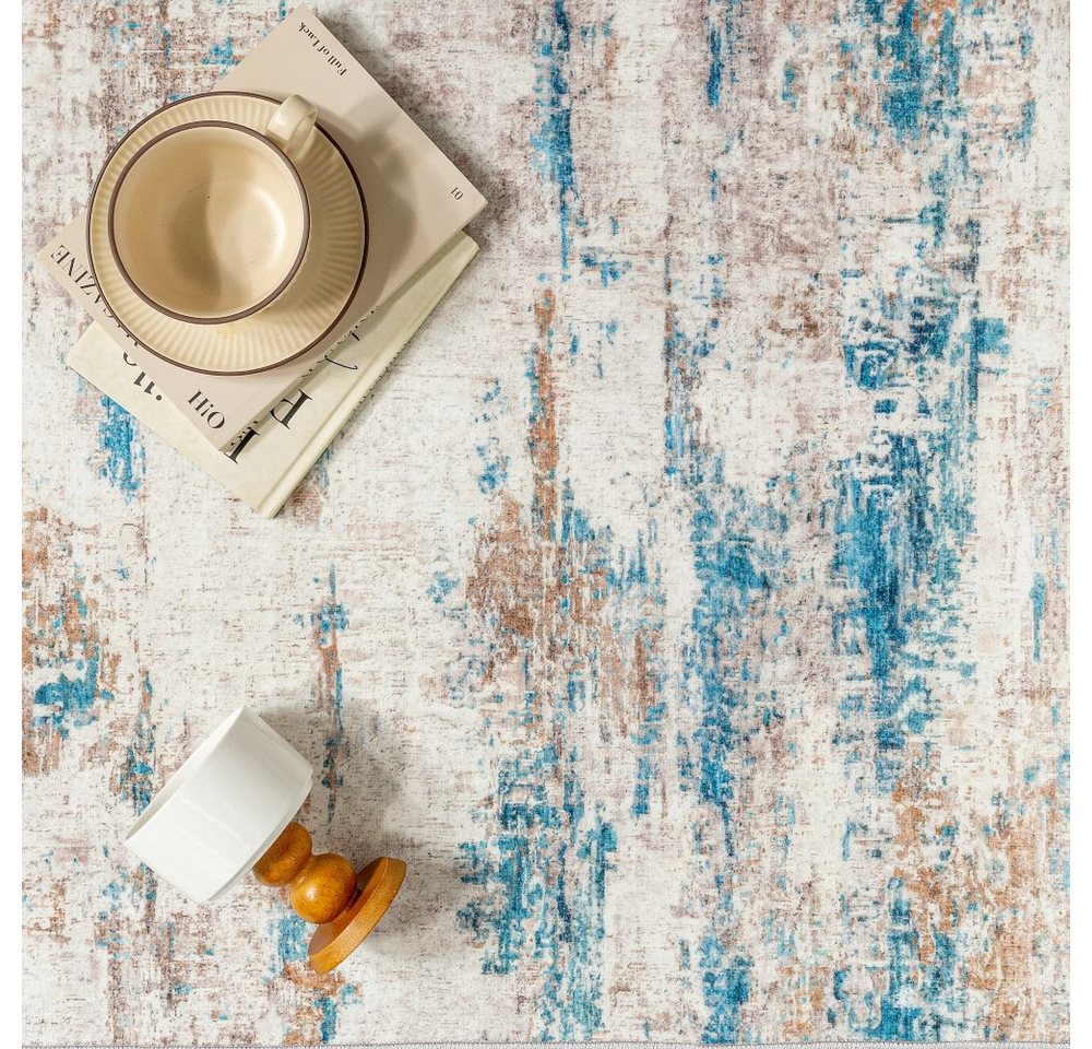 PURECOZY Teppich Kurzflor, Abstrakter Stil, Rutschfest und Waschbar, rechteckig, Höhe: 6.1 mm, geeignet für verschiedene Innenräume, 60x90 cm – Bild 3 von 5