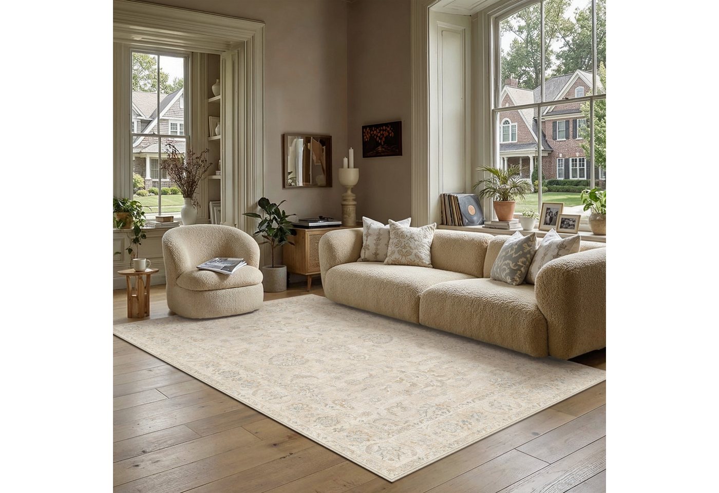 PURECOZY Teppich Kurzflor, weich & rutschfest, waschbar für Wohnzimmer und Schlafzimmer, Rechteckig, Höhe: 5 mm, Verfügbare Größen: 120x180, 160x230, 200x300, 3 – Bild 2 von 5