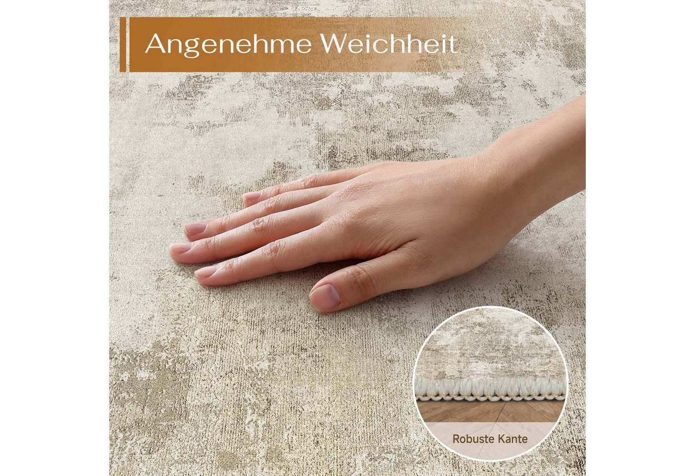 PURECOZY Teppich Kurzflor, modern abstrakt Scandi-Look, waschbar & weich, Rechteckig, Höhe: 5 mm, geeignet für Innenräume, 120x180, 160x230, 200x300, 300x400 cm – Bild 3 von 5