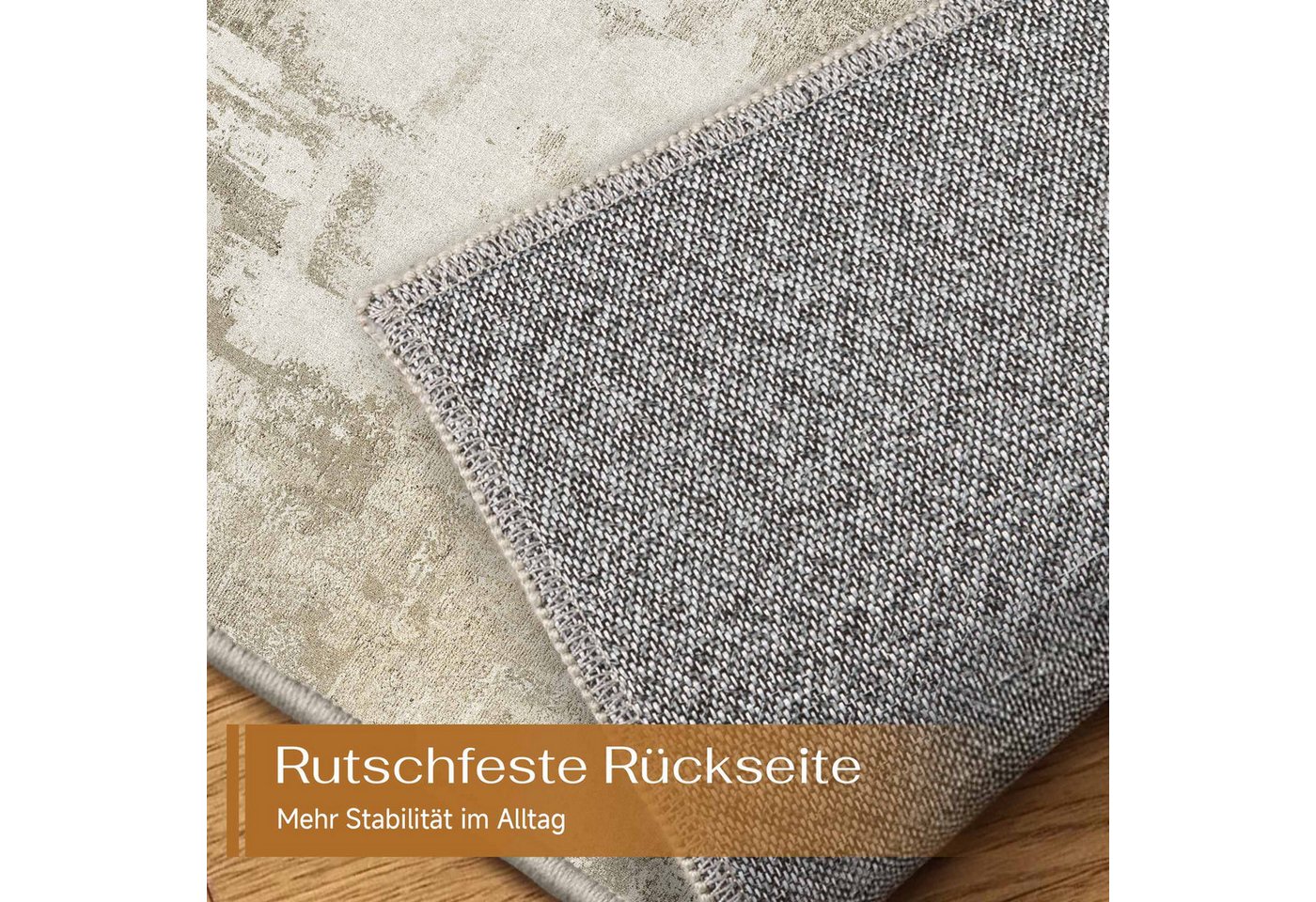 PURECOZY Teppich Kurzflor, modern abstrakt Scandi-Look, waschbar & weich, Rechteckig, Höhe: 5 mm, geeignet für Innenräume, 120x180, 160x230, 200x300, 300x400 cm – Bild 4 von 5