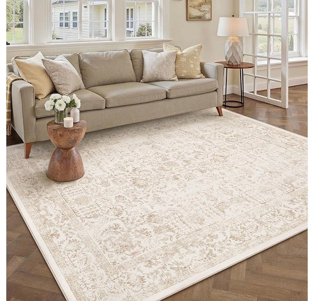 PURECOZY Teppich kurzflor, Wohnzimmerteppich, rutschfester Teppich, Vintage-Stil, rechteckig, Höhe: 6.1 mm, geeignet für verschiedene Innenräume – Bild 2 von 5