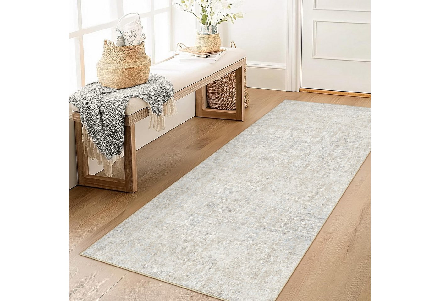PURECOZY Teppich kurzflor, Wohnzimmerteppich, rutschfester Teppich, Abstrakter Stil, rechteckig, Höhe: 6.1 mm, geeignet für verschiedene Innenräume, 60x180cm – Bild 2 von 5