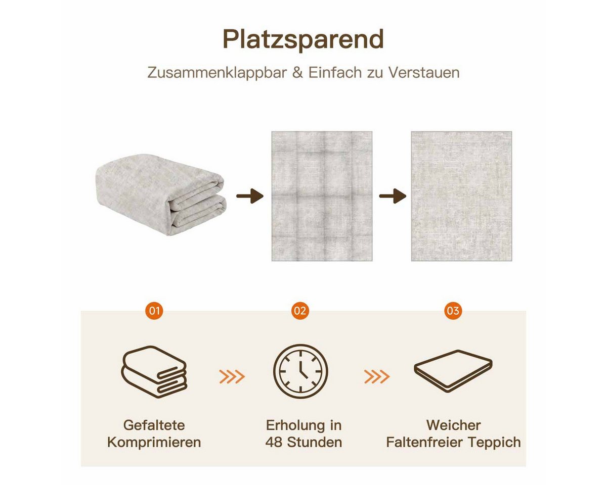 PURECOZY Teppich kurzflor, Wohnzimmerteppich, rutschfester Teppich, Abstrakter Stil, rechteckig, Höhe: 6.1 mm, geeignet für verschiedene Innenräume, 60x180cm – Bild 4 von 5