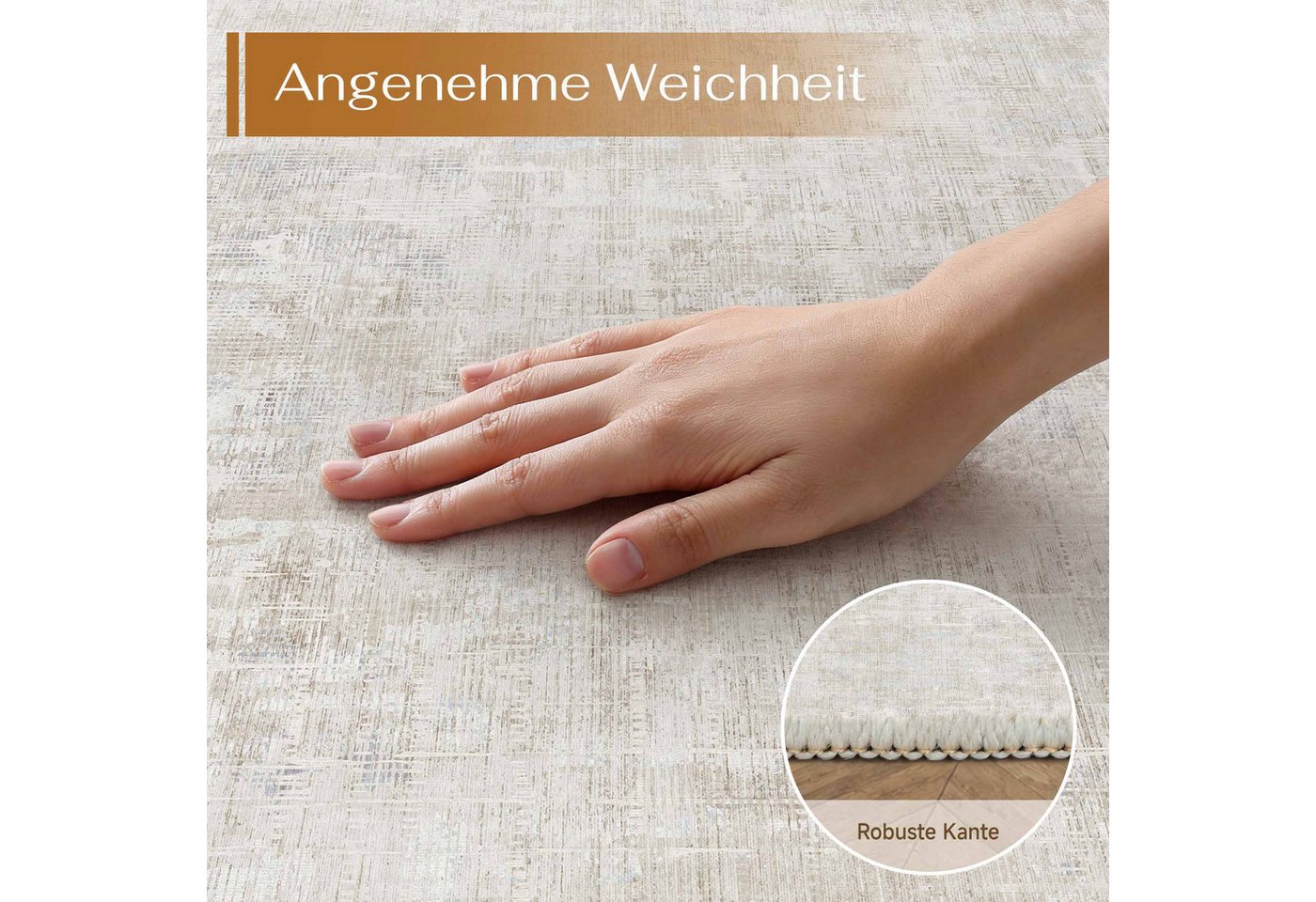 PURECOZY Teppich kurzflor, Wohnzimmerteppich, rutschfester Teppich, Abstrakter Stil, rechteckig, Höhe: 6.1 mm, geeignet für verschiedene Innenräume, 60x180cm – Bild 5 von 5