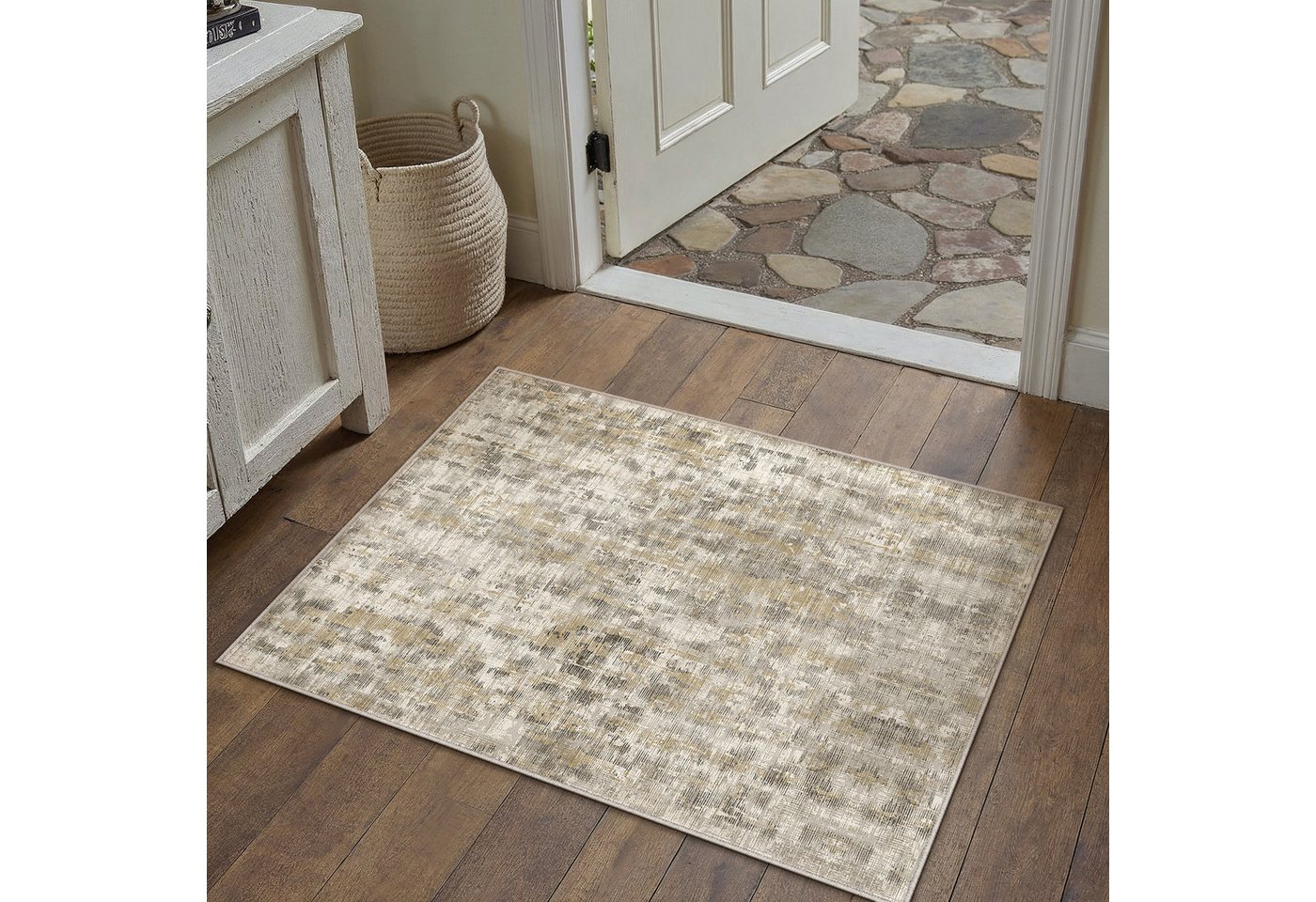 PURECOZY Teppich kurzflor, Wohnzimmerteppich, rutschfester Teppich, Abstrakter Stil, rechteckig, Höhe: 6.1 mm, geeignet für verschiedene Innenräume, 60x90cm – Bild 3 von 5