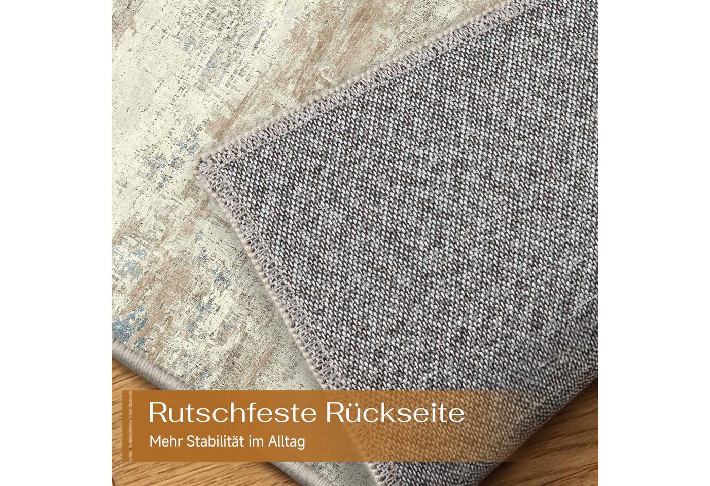 PURECOZY Teppich Kurzflor, Abstrakter Stil, Rutschfest und Waschbar, rechteckig, Höhe: 6.1 mm, geeignet für verschiedene Innenräume, 60x90 cm – Bild 5 von 5