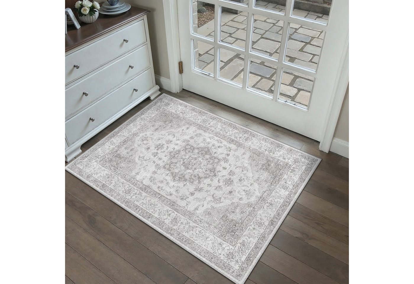 PURECOZY Teppich Kurzflor & Weich, Waschbar & Pflegeleicht, Retro-Design, Rechteckig, Höhe: 6.1 mm, geeignet für verschiedene Innenräume – Bild 2 von 5