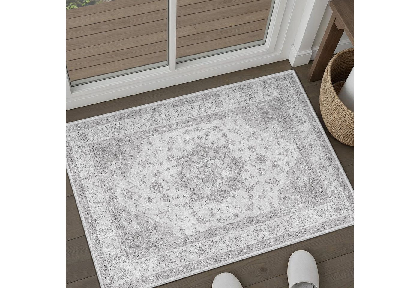 PURECOZY Teppich Kurzflor & Weich, Waschbar & Pflegeleicht, Retro-Design, Rechteckig, Höhe: 6.1 mm, geeignet für verschiedene Innenräume – Bild 3 von 5