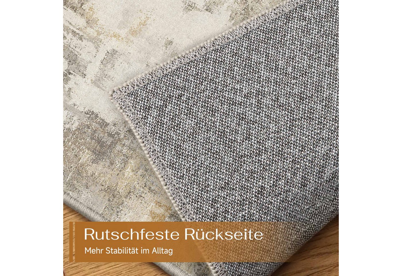 PURECOZY Teppich Kurzflor, modern abstrakt Scandi-Look, waschbar & weich, Rechteckig, Höhe: 5 mm, geeignet für Innenräume, 120x180, 160x230, 200x300, 300x400 cm – Bild 4 von 5