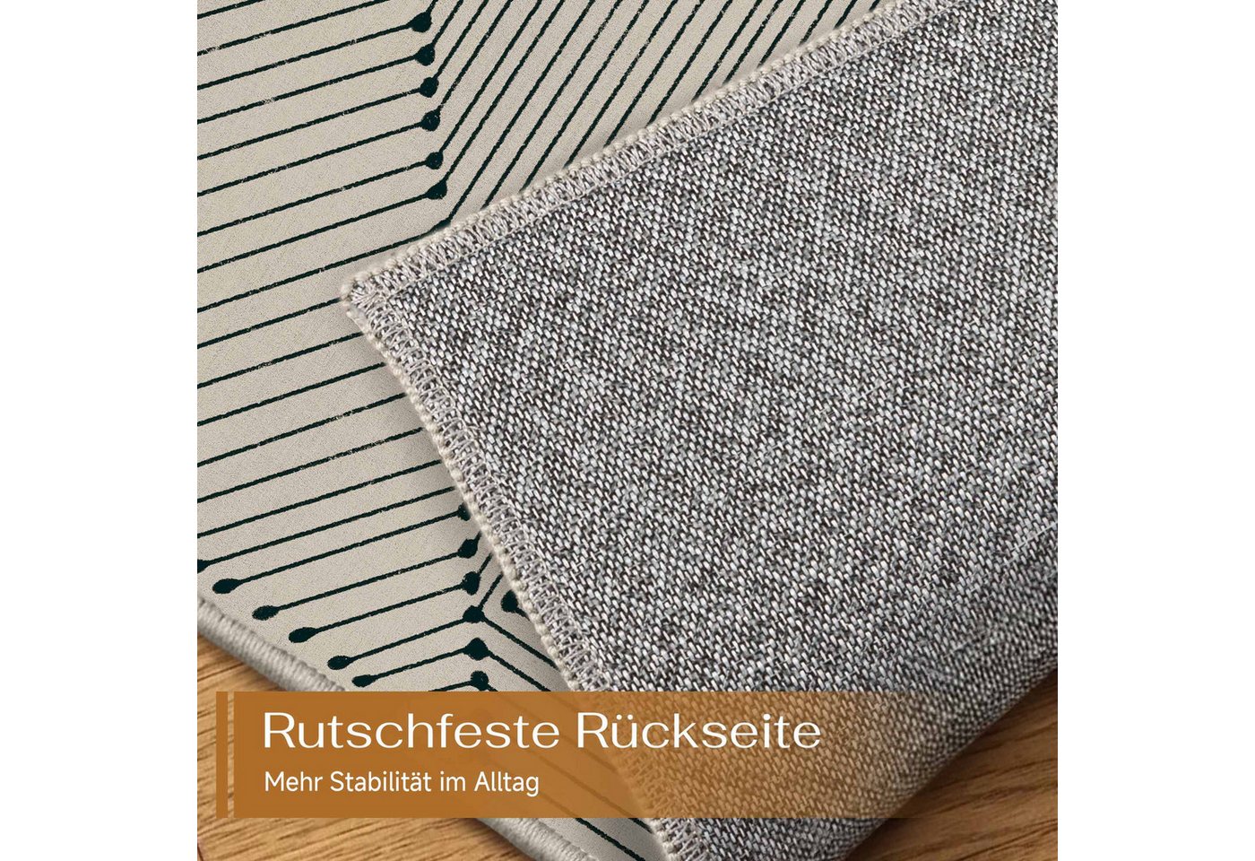 PURECOZY Teppich mit Scandi-Look, kurzflorig, waschbar, rutschfest, weich & kuschelig, Rechteckig, Höhe: 5 mm, 120x180, 160x230, 200x300, 300x400 cm für verschi – Bild 4 von 5