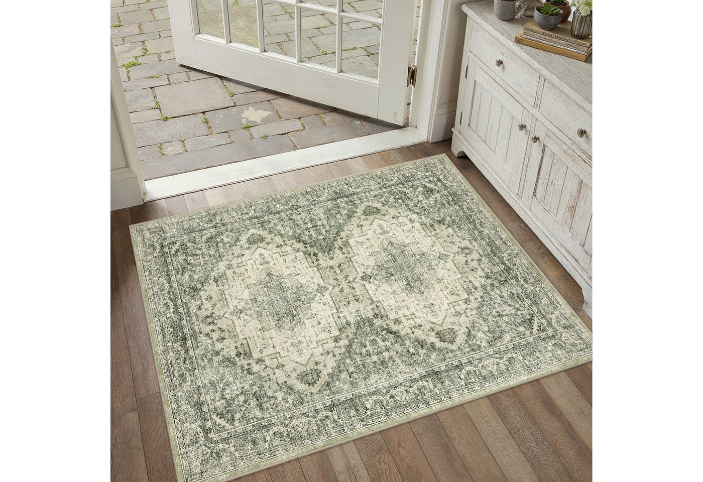 PURECOZY Teppich Moderner Boho-Stil, Kurzflor & Weich, waschbar & pflegeleicht, Rechteckig, Höhe: 6.1 mm, Rechteckig, geeignet für verschiedene Innenräume – Bild 2 von 5