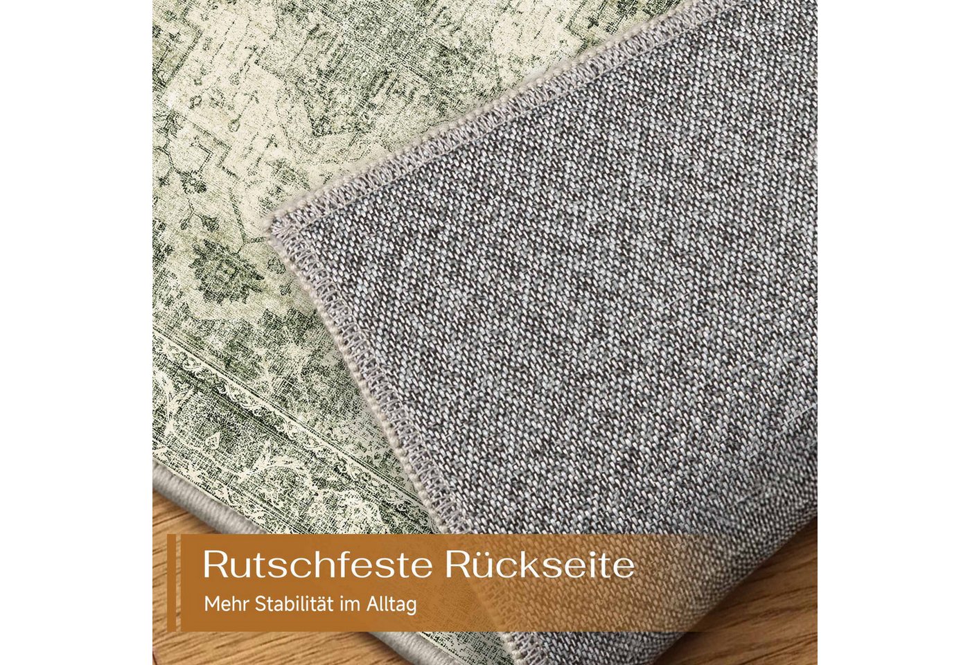 PURECOZY Teppich Moderner Boho-Stil, Kurzflor & Weich, waschbar & pflegeleicht, Rechteckig, Höhe: 6.1 mm, Rechteckig, geeignet für verschiedene Innenräume – Bild 5 von 5