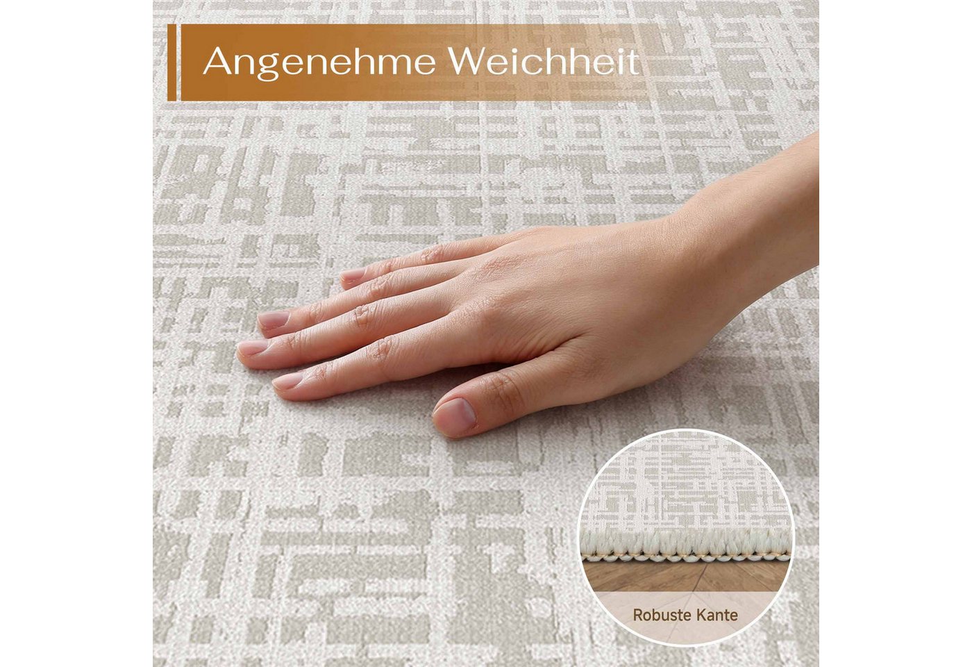 PURECOZY Teppich moderner Kurzflor Teppich, weich & kuschelig für diverse Innenräume, Rechteckig, Höhe: 5 mm, waschbar, rutschfest, 120x180, 160x230, 200x300, 3 – Bild 3 von 5