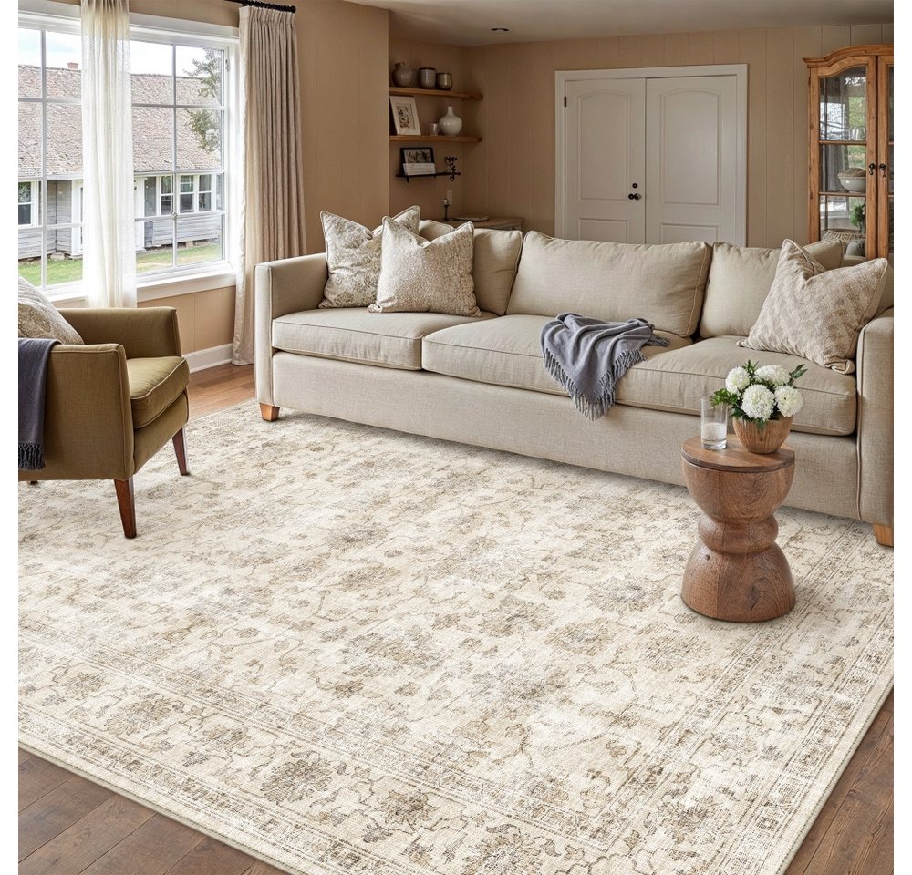 PURECOZY Teppich Perserteppich Kurzflor, waschbar, rutschfest und pflegeleicht, rechteckig, Höhe: 5 mm, Rechteckiger waschbarer Teppich, 160x230cm – Bild 2 von 5