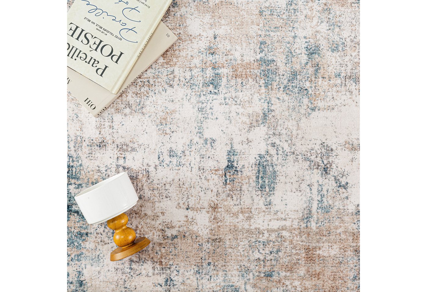 PURECOZY Teppich Verschiedene Größen, Waschbar & Rutschfest, abstrakter Stil, Rechteckig, Höhe: 6.1 mm, für Wohnzimmer, Schlafzimmer, Flur, Küche & Eingangsbere – Bild 5 von 5