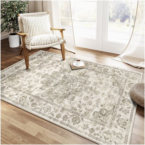 PURECOZY Teppich Wohnzimmerteppich, rutschfester Teppich, Vintage Stil, rechteckig, Höhe: 6.1 mm, geeignet für verschiedene Innenräume, 80x150cm