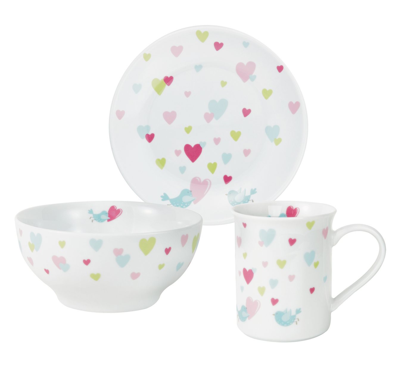 PURESIGNS Kindergeschirr-Set CORA (7-tlg), 1 Personen, Edelstahl 18/10, Porzellan, Plastikfreier Essgenuss für die Kleinen – Bild 3 von 4