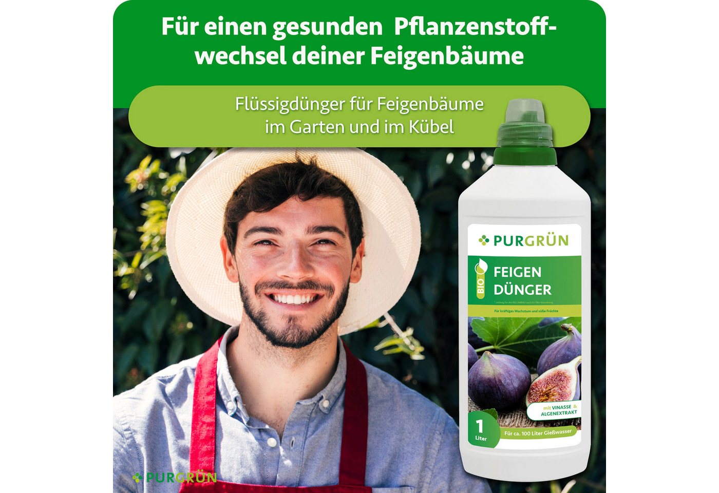 Purgrün Obstdünger Bio Feigendünger, NPK 4+1+7, Algenextrakt, 1 Liter, Flüssigdünger, 1-St., 1 Liter – Bild 2 von 5