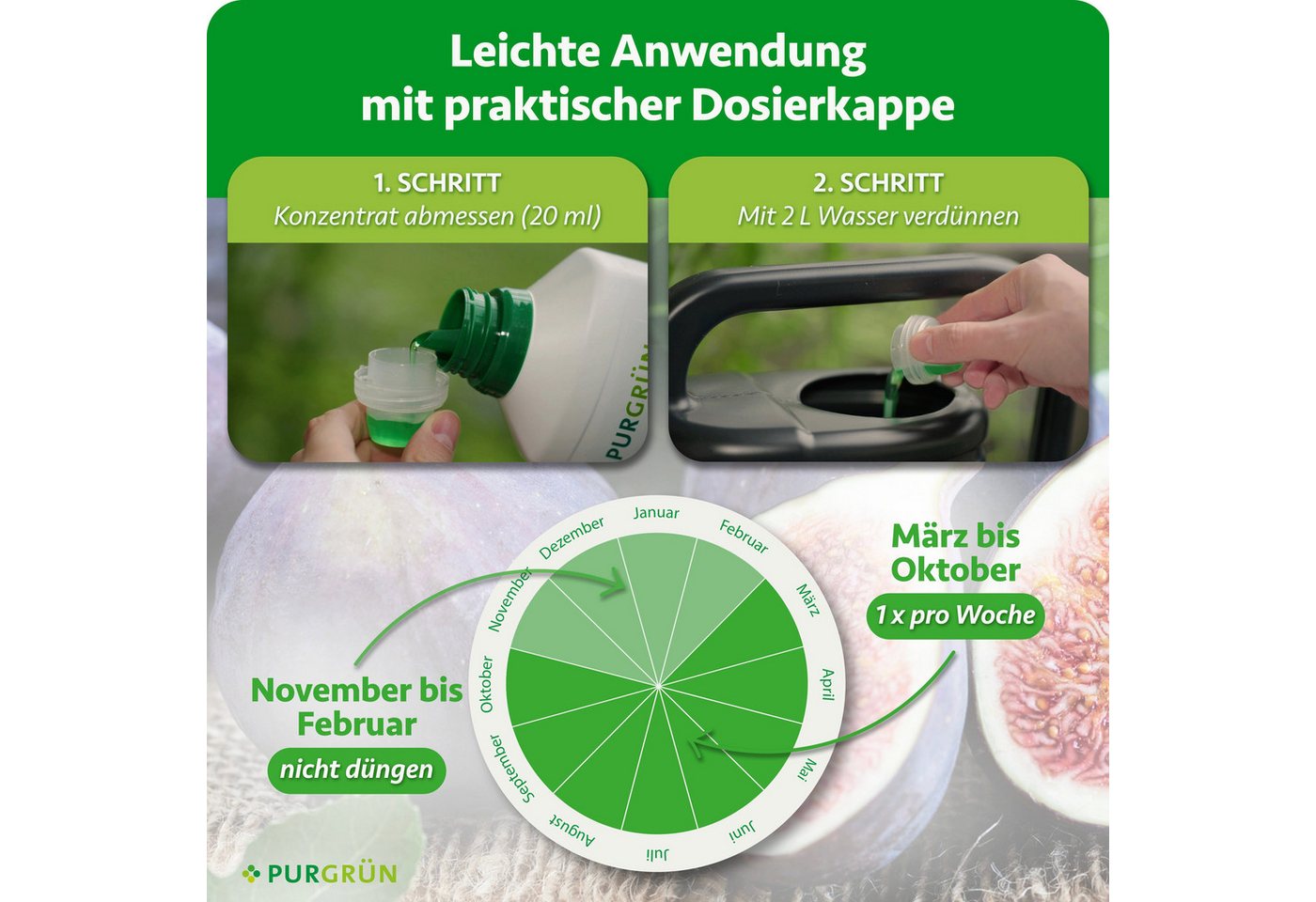 Purgrün Obstdünger Bio Feigendünger, NPK 4+1+7, Algenextrakt, 1 Liter, Flüssigdünger, 1-St., 1 Liter – Bild 5 von 5