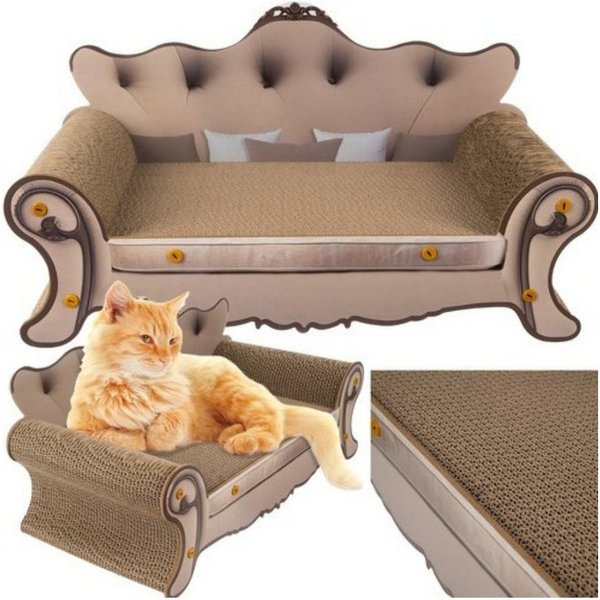 Purlov Kratzbaum Kratzbaum Katzensofa, Bett und Kratzbaum in einem, elegantes Sofa