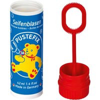 Seifenblasenspiel 'Pustefixbär' Deckel farbsortiert (rot, gelb oder dunkelblau) 1 Stk.