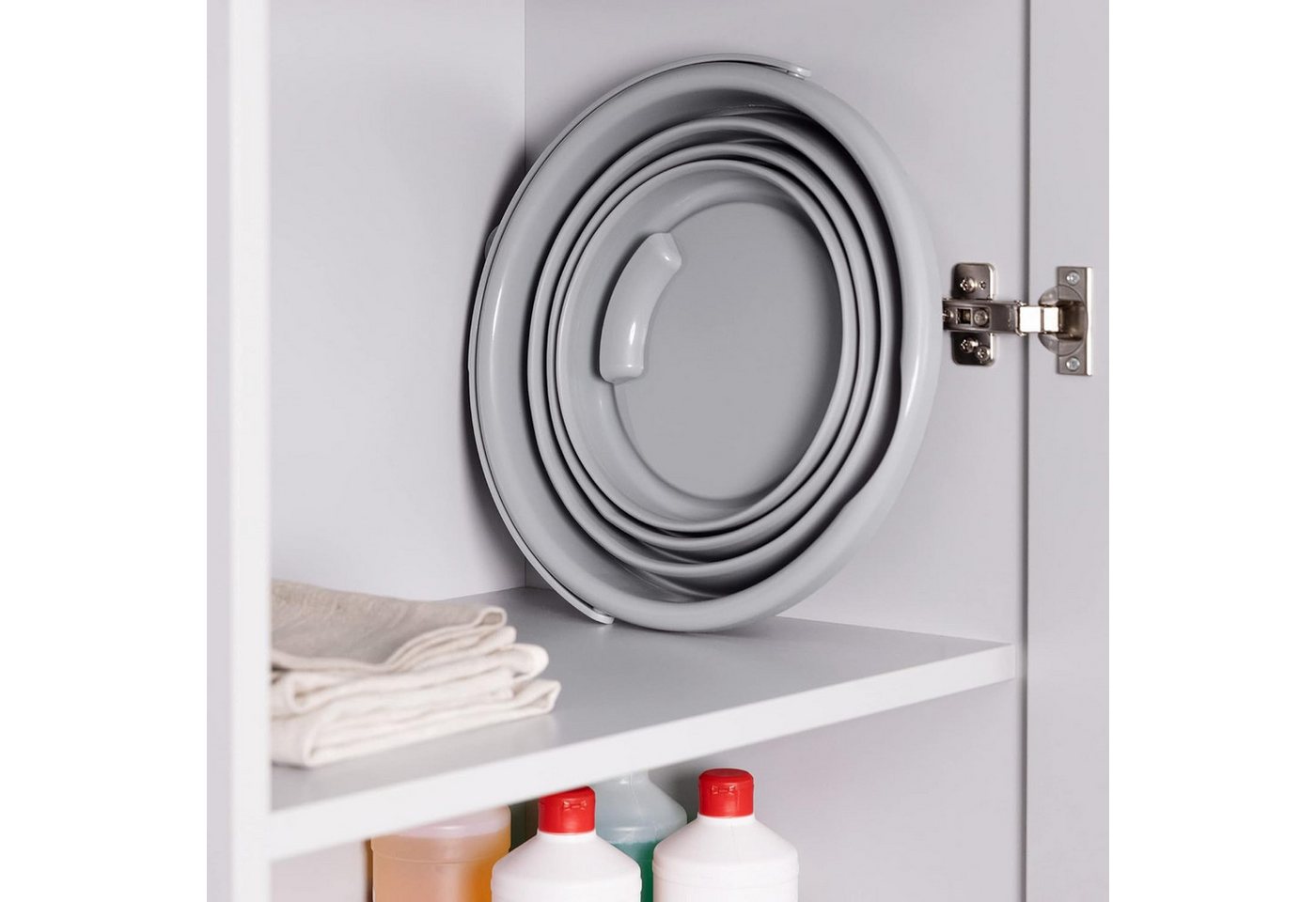 Navaris Putzeimer Navaris Falteimer 10 L aus Silikon, faltbar, grau – Bild 4 von 5