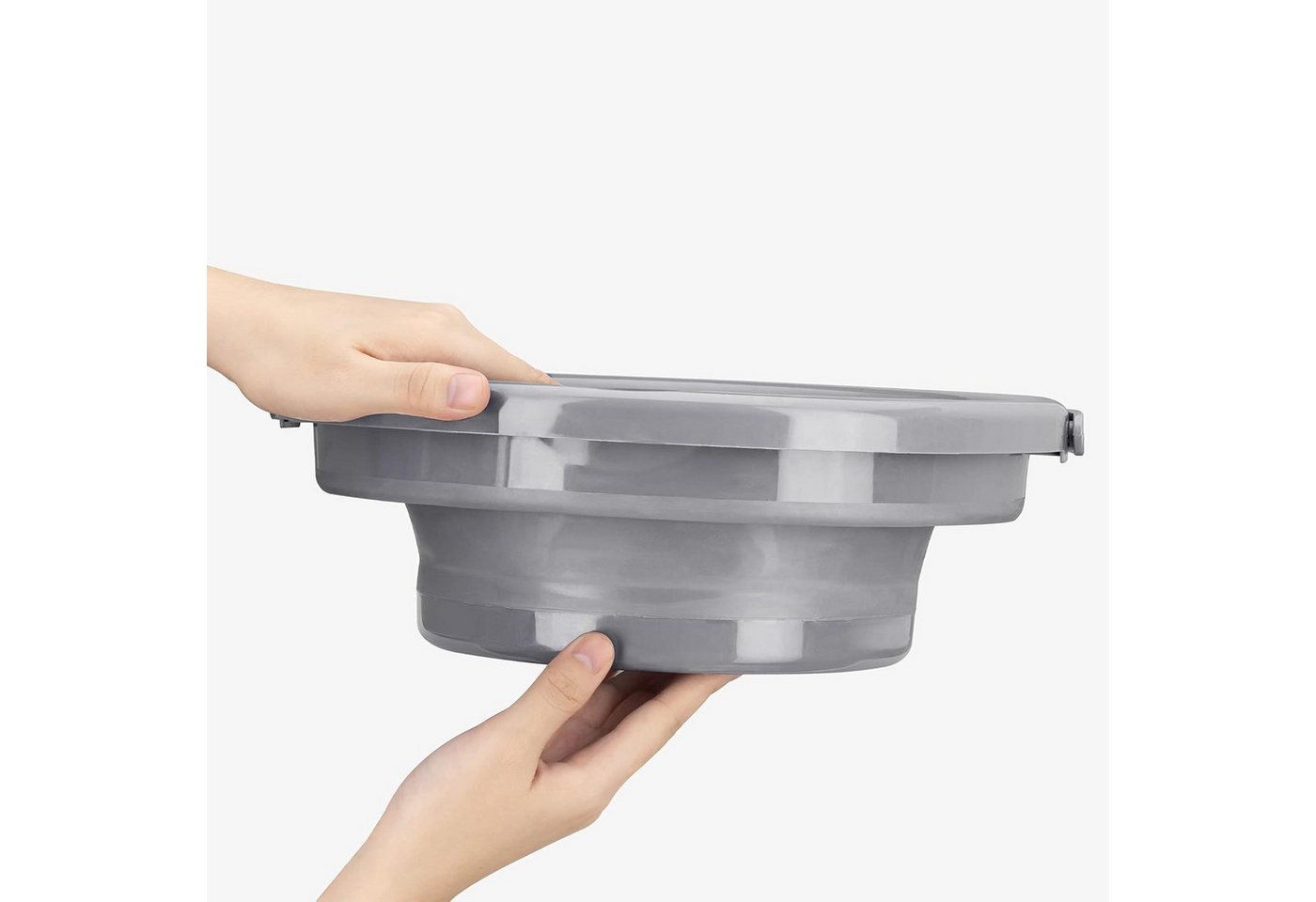 Navaris Putzeimer Navaris Falteimer 10 L aus Silikon, faltbar, grau – Bild 5 von 5