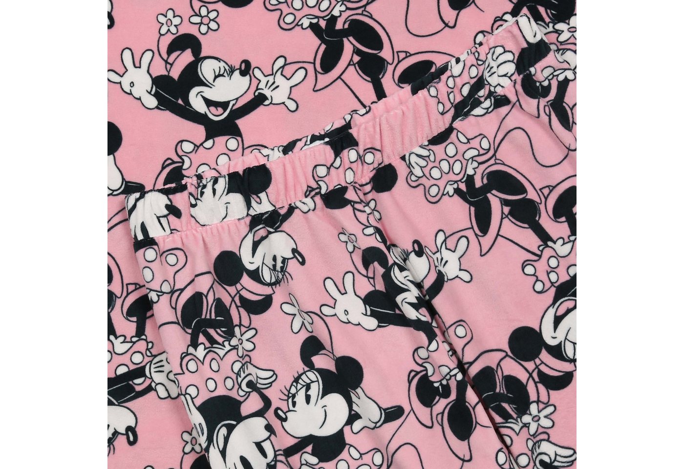 Disney Minnie Mouse Pyjama DISNEY Minnie Mouse, Damen-Pyjama zweiteilig aus Velours, langarm – Bild 4 von 5