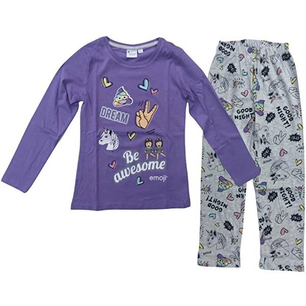 Emoji Pyjama Emoji Mädchen Einhorn Schlafanzug