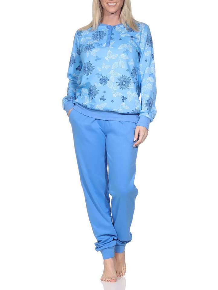 Normann Pyjama Normann Damen Interlock Pyjama lang mit Bündchen - auch in Übergrößen – Bild 2 von 5