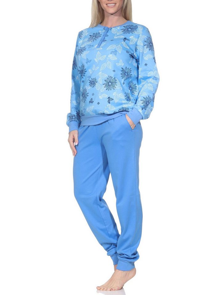 Normann Pyjama Normann Damen Interlock Pyjama lang mit Bündchen - auch in Übergrößen – Bild 3 von 5