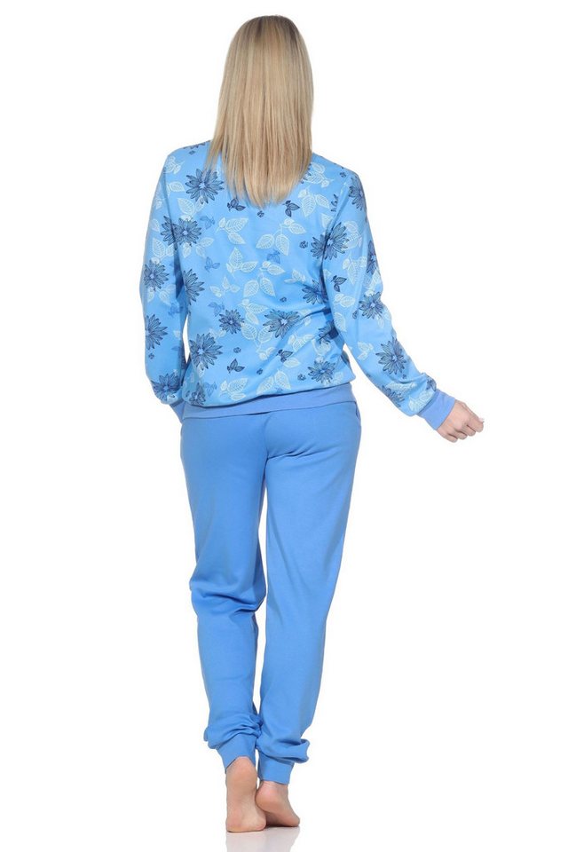 Normann Pyjama Normann Damen Interlock Pyjama lang mit Bündchen - auch in Übergrößen – Bild 4 von 5