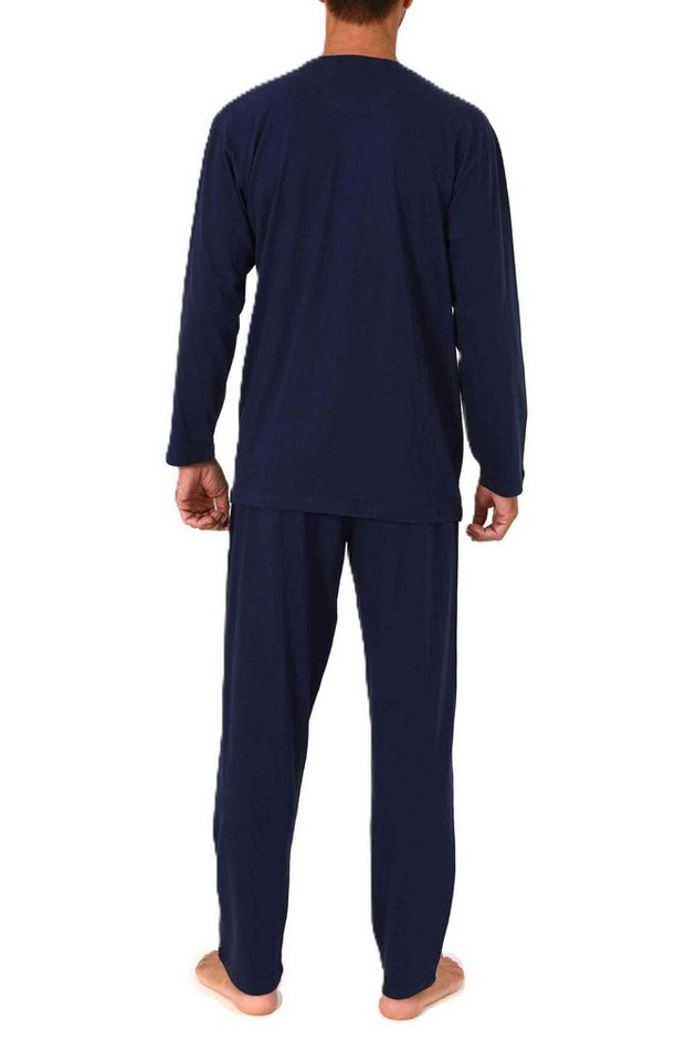 Normann Pyjama Normann Herren langarm Schlafanzug Pyjama mit Frontprint – Bild 3 von 4