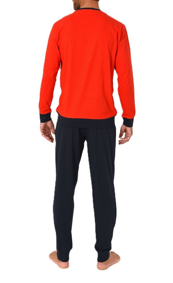 Normann Pyjama Normann Herren langarm Schlafanzug Pyjama mit Frontprint – Bild 3 von 4