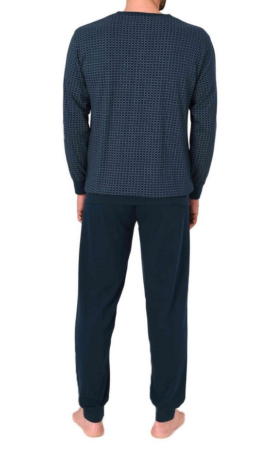 Normann Pyjama Normann Herren Schlafanzug langarm mit Bündchen – Bild 3 von 4