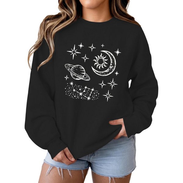 PYLIKE Sweatshirt Damen Oversized Sweatshirt, Lässiger Casual mit Dropped Shoulders Bequem für Herbst & Winter