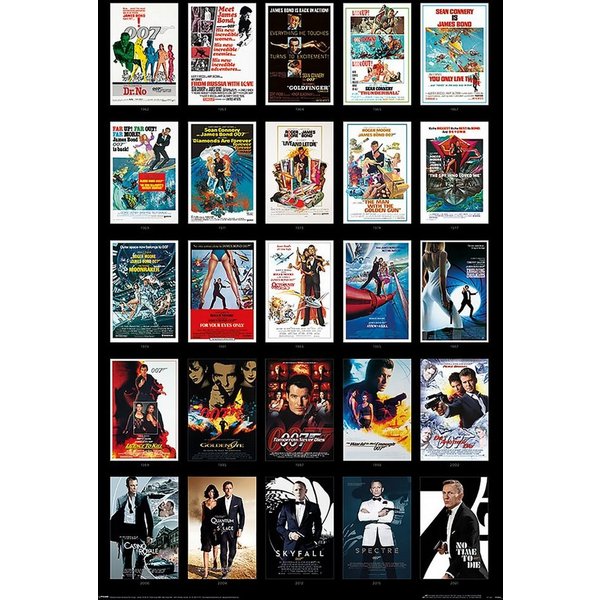 PYRAMID Poster James Bond 007 Poster Collage aus 25 Filmplakaten 61 x 91,5 cm