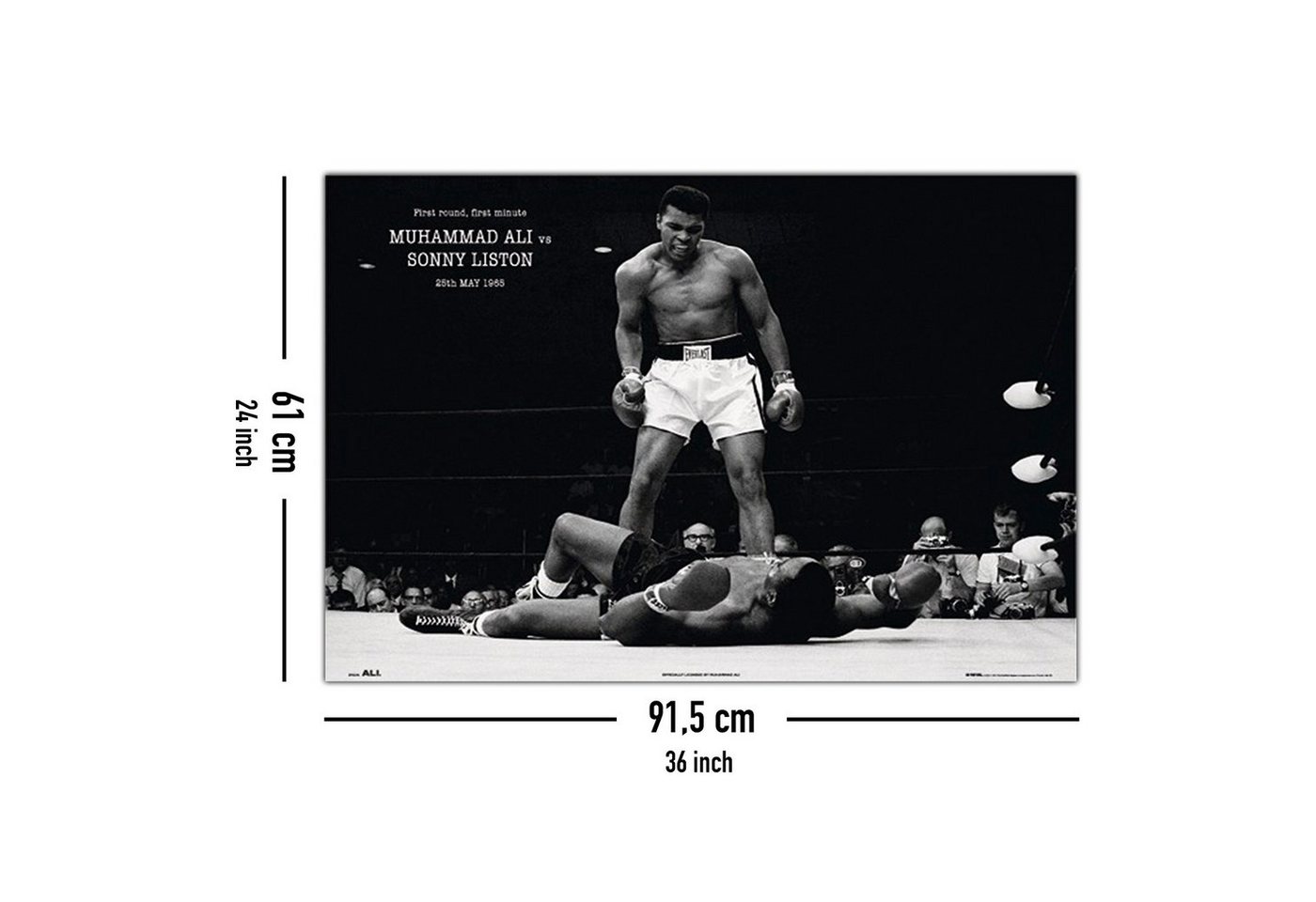 PYRAMID Poster Muhammad Ali vs. Sonny Liston Poster 91,5 x 61 cm – Bild 5 von 5