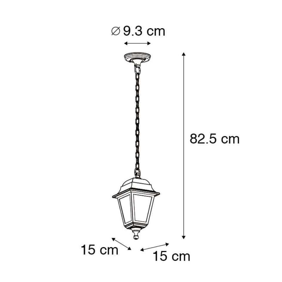 Qazqa Außen-Deckenleuchte Capital, ohne Leuchtmittel, Warmweiß, QAZQA Außen Hän ge leuchte, e27, Schwarz, Kunststoff, Industrie – Bild 2 von 5