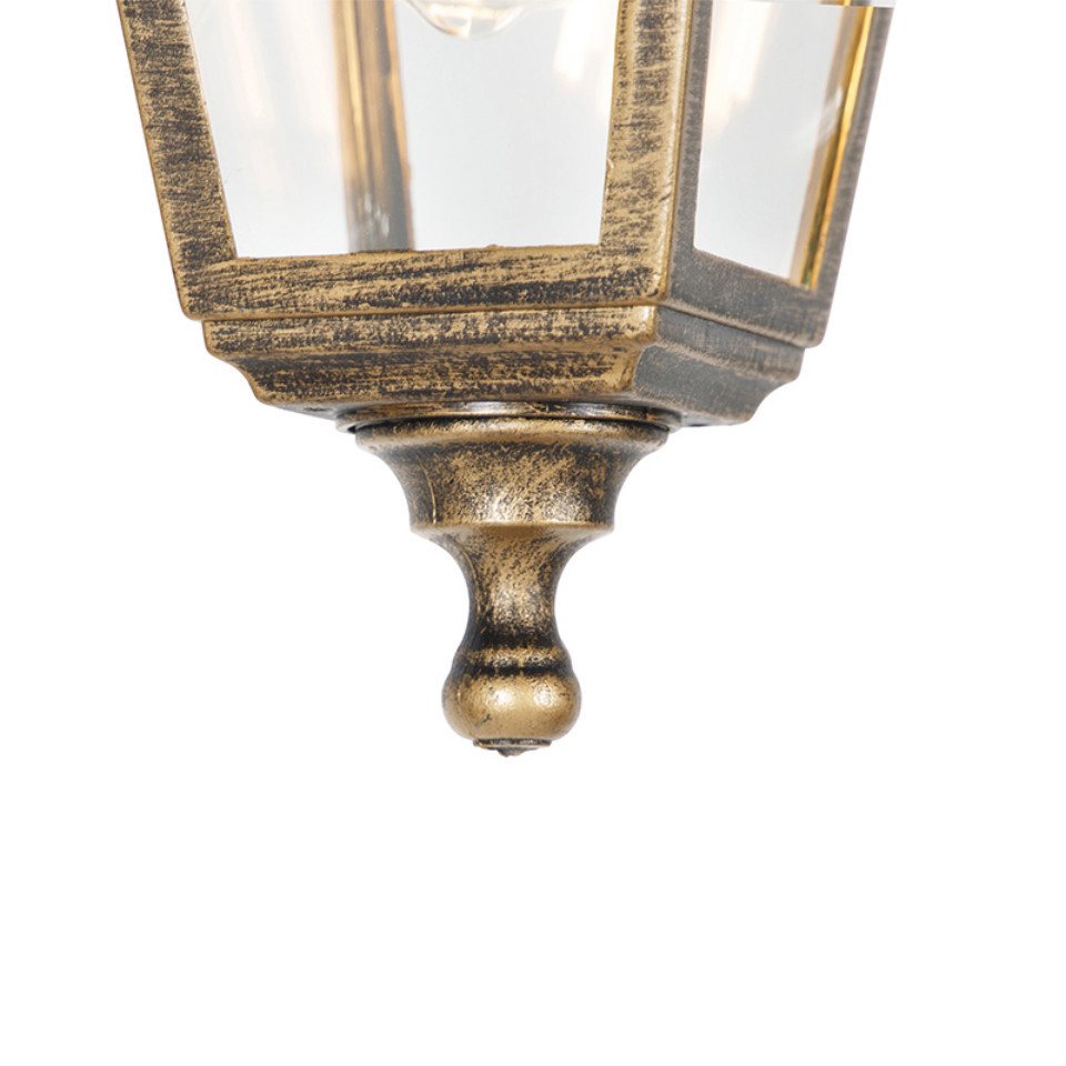 Qazqa Außen-Deckenleuchte Capital, ohne Leuchtmittel, Warmweiß, QAZQA Außen Hän ge leuchte, e27, Gold, Kunststoff, Industrie – Bild 4 von 5