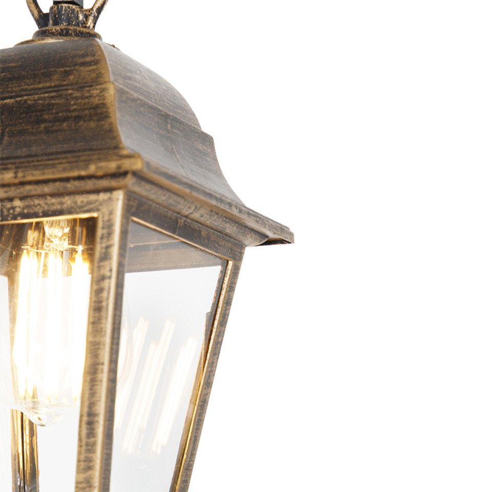 Qazqa Außen-Deckenleuchte Capital, ohne Leuchtmittel, Warmweiß, QAZQA Außen Hän ge leuchte, e27, Gold, Kunststoff, Industrie – Bild 5 von 5